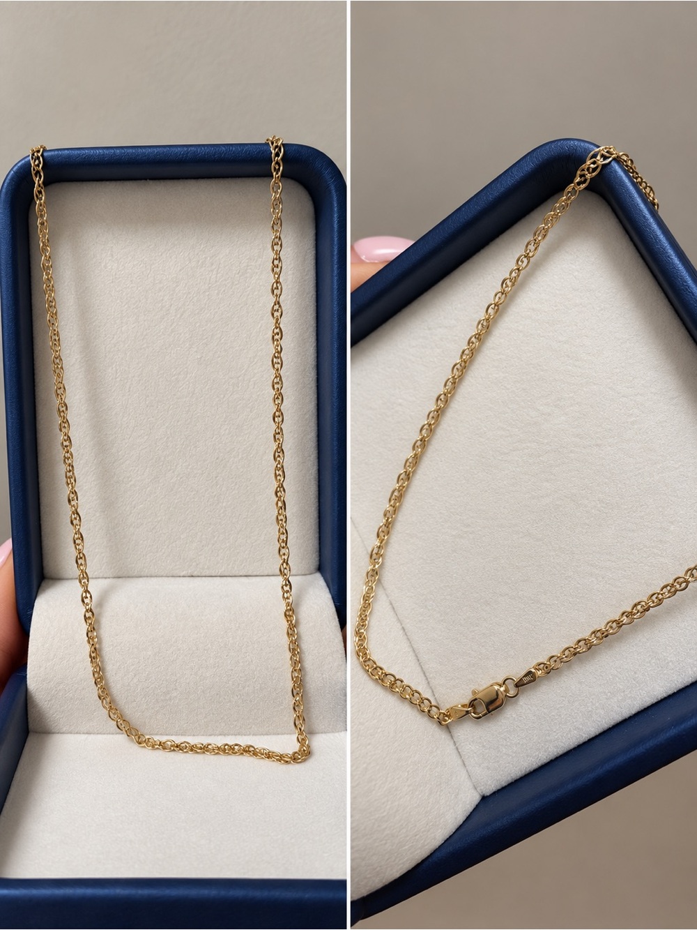 Classic 10k 16 inch  Gold Rope Chain Necklace - Women Jewelry
